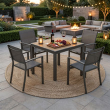 Load image into Gallery viewer, 5 Piece Patio Dining Set, Table And Chairs For Outdoor Use - Gray