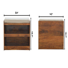 Load image into Gallery viewer, Pull Out Shoe Bench - Chestnut / Mud Linen