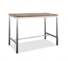Load image into Gallery viewer, 55" Wood And Solid Wood And Stainless Steel Dining Table - Brown