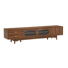 Load image into Gallery viewer, Modern TV Stand With Fluted Glass Doors & 2 Drawers