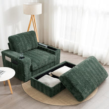 Load image into Gallery viewer, Oversized Chaise Lounge Indoor Rabbit Fur Sofa Bed With Storage Ottoman And Armrests Cup Holders With Deep Seat