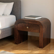 Load image into Gallery viewer, 16" Solid Wood One Drawer Nightstand - Walnut