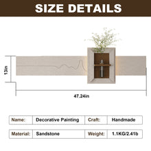 Load image into Gallery viewer, 3D LED Sandstone Wall Decor With Simulated Plants, Glass Vase & Remote Control - Light Coffee