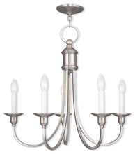 Load image into Gallery viewer, 22" Five Light Dimmable Chandelier With Shades - Nickel