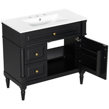 Load image into Gallery viewer, Freestanding Bathroom Vanity With Sink, Adjustable Shelf, Flip Drawer