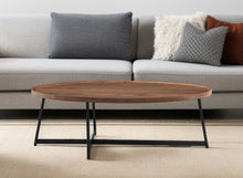 Load image into Gallery viewer, Metal Oval Coffee Table - Brown / Black