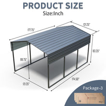 Load image into Gallery viewer, 10 X 15 Ft Carport, Outdoor Carport, Heavy Duty Carport Canopy With Galvanized Steel Roof And Frame, Metal Carport Large Garage For Driveway Car, Truck - Charcoal