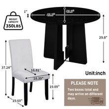 Load image into Gallery viewer, 5 Piece Round Dining Table Set, Modern Dining Table And 4 Upholstered Chairs For Dining Room