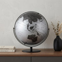 Load image into Gallery viewer, Modern Poly Globe - Black / Silver
