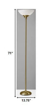 Load image into Gallery viewer, Shiny Metal Torchiere Floor Lamp - Antiqued Brass