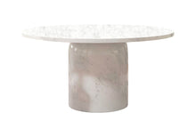 Load image into Gallery viewer, 60" Marble Pedestal Base Round Top Dining Table - Gray / White