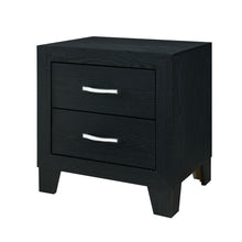 Load image into Gallery viewer, 22" Solid And Manufactured Wood Two Drawer Nightstand - Black