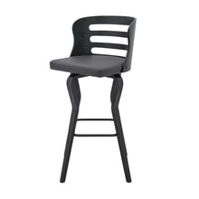 Load image into Gallery viewer, 39" Faux Leather Swivel Low Back Bar Height Bar Chair - Gray / Black