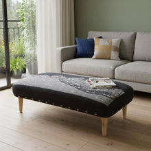 Load image into Gallery viewer, Wool Ottoman 38" - Gray / Brown