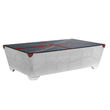 Load image into Gallery viewer, 64" Union Jack Aviator Coffee Table - Silver