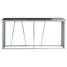 Load image into Gallery viewer, Firewood Rack, Log Holder With Roof, Log Storage, Firewood Stand For Outdoor Backyard Garden Patio Porch, Galvanized Steel - Gray