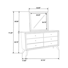 Load image into Gallery viewer, Dresser With Mirror, Angled Legs, Round Knobs - White