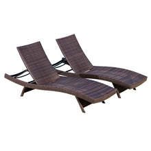Load image into Gallery viewer, Salem - Wicker Chaise Lounge Adjustable Rattan Outdoor Chair Set - Brown Multi