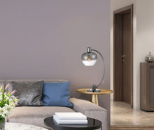 Load image into Gallery viewer, Metal Table Lamp With Silver Metallic Globe Shade - Gunmetal