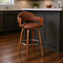 Load image into Gallery viewer, Swivel Low Back Counter Height / Bar Chair - Brown