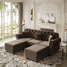 Load image into Gallery viewer, Upholstered Sofa Set With Nailhead Trim And Rolled Armrests, Includes Pillows