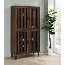 Load image into Gallery viewer, Sakai - 4 Door Tall Accent Cabinet With Slatted Doors - Brown