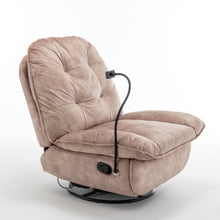Load image into Gallery viewer, Modern Swivel Gliding Recliner Chair With Rocking Function And Phone Holder, Large Comfortable