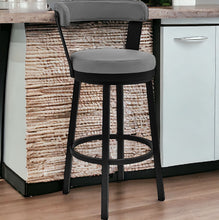Load image into Gallery viewer, 26" Iron Swivel Counter Height Bar Chair - Gray And Black