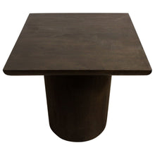 Load image into Gallery viewer, 24" Distressed Solid Wood Square Pedestal End Table - Dark Brown