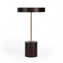 Load image into Gallery viewer, Solid Wood Round End Table - Black And Rosegold