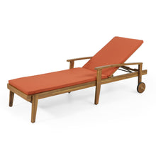 Load image into Gallery viewer, Jason - Black Chaise Lounge Adjustable Acacia Wood Outdoor Furniture