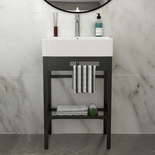 Load image into Gallery viewer, Console Sink With 304 Legs, 24" X 16.75", Wall Mounted Design - White / Black