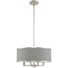 Load image into Gallery viewer, 18'' Four-Light Dimmable Chandelier With Shades - Pearl Silver / Nickel