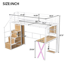 Load image into Gallery viewer, Loft Bed With Built In Work Station, Wardrobe, Storage Staircase And LED