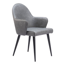 Load image into Gallery viewer, Upholstered In Faux Leather Dining Arm Chair - Gray / Brown
