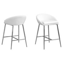 Load image into Gallery viewer, Metal Low Back Bar Chairs (Set of 2) - White And Silver