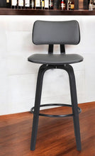 Load image into Gallery viewer, 30" Faux Leather Swivel Low Back Bar Height Bar Chair - Gray And Black