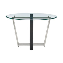 Load image into Gallery viewer, 48" Glass And Iron Sled Base Round Top Dining Table - Black