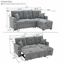 Load image into Gallery viewer, Sleeper Sectional With Pull Out Bed, Reversible Chaise