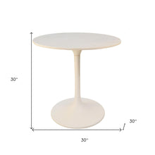Load image into Gallery viewer, 30" Rounded Marble And Iron Pedestal Base Dining Table - White