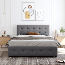 Load image into Gallery viewer, Upholstered Platform Bed With Classic Headboard And Drawers, No Box Spring Needed