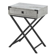Load image into Gallery viewer, 24" Wood And Metal End Table With Drawer - Black And Gray