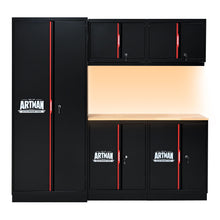 Load image into Gallery viewer, Steel Filing Cabinet With Compartments For Office Use, Storage, File Storage, Archives, And High And Low Cabinets - Black / Red