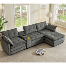 Load image into Gallery viewer, Oversized Modular Sectional Sofa With Multi Functional Console