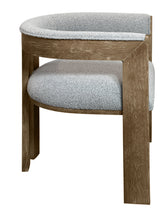 Load image into Gallery viewer, Upholstered Boucle Open Back Dining Arm Chair - Gray