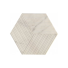 Load image into Gallery viewer, Hexagon Natural Stone Marble Tile, 3D Fluted (Set of 12)