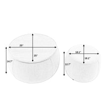 Load image into Gallery viewer, Round Storage Ottoman, 2 In 1 Function, End Table And Ottoman