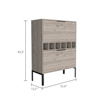 Load image into Gallery viewer, Wood Bar Cabinet With Two Doors - Light Gray / Black