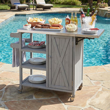 Load image into Gallery viewer, Foldable Outdoor Kitchen Island With Storage Cabinet