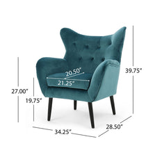Load image into Gallery viewer, Alyssa - Mid Century Upholstered Arm Chair With Wingback Design